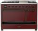 Ilve® Majestic III 48" Burgundy Pro Style Dual Fuel Natural Gas Range with Solid Door and Burnished Trim-2