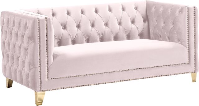 Meridian Furniture Michelle Pink Velvet Loveseat-0
