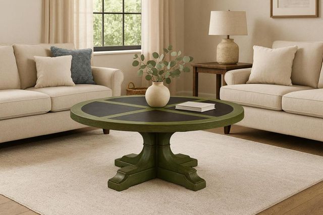 Bernards Tarrington Pistachio Round Cocktail Table-4