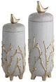 Crestview Collection Branches 2-Piece White Urn with Lids Set-1