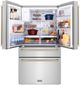 ZLINE Autograph Edition 36" 21.6 Cu. Ft. Fingerprint Resistant Stainless Steel Counter Depth French Door Refrigerator with Water/Ice Dispenser and Polished Gold Traditional Handles-4