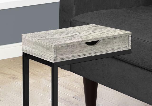 Monarch Specialties Inc. Gray Reclaimed Wood Drawer Table with Black Metal Base -2