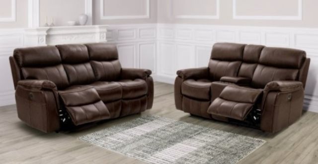 Furniture of America® Antenor Brown Power Reclining Sofa-1