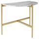 Signature Design by Ashley® Wynora White Marble Chairside End Table with Gold Legs -0