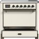 Ilve® Majestic III 36" Antique White Pro Style Induction Range with Solid Door and Burnished Trim-3