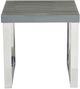 Mazin Furniture Silas Matte Gray End Table with Chrome Base -1