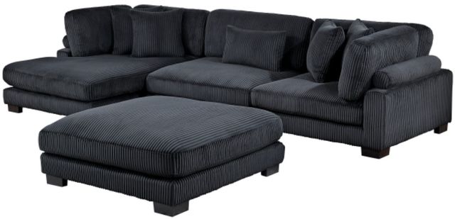 Homelegance® Traverse 4-Piece Black Modular Sectional with Reversible Chaise and Ottoman-2