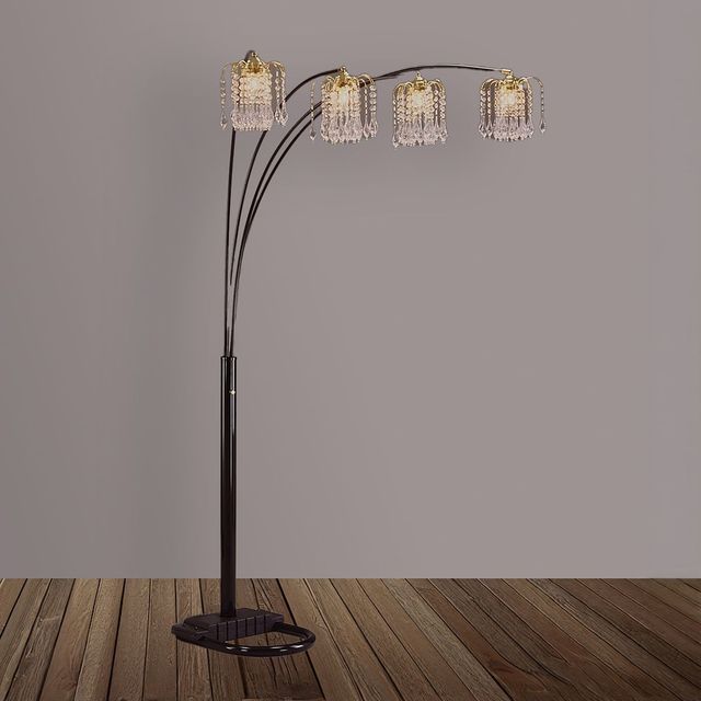 Crown Mark Rain Drop Black 84" Arc Floor Lamp-1