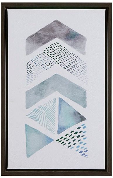 Olliix by Urban Habitat Blue/Grey Set of 2 This and That Way Framed Gel Coat Canvas-3