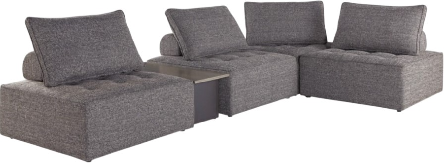 Bree Zee 5 Piece Outdoor Modular Seating - Brown Bree Zee 5 Piece Outdoor Modular Seating - Brown