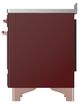 Ilve® Majestic III 48" Burgundy Pro Style Induction Range with Solid Door and Copper Trim-4