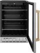 ZLINE Autograph Edition Monument 24" Stainless Steel Freestanding Beverage Fridge with Champagne Bronze Accents-1