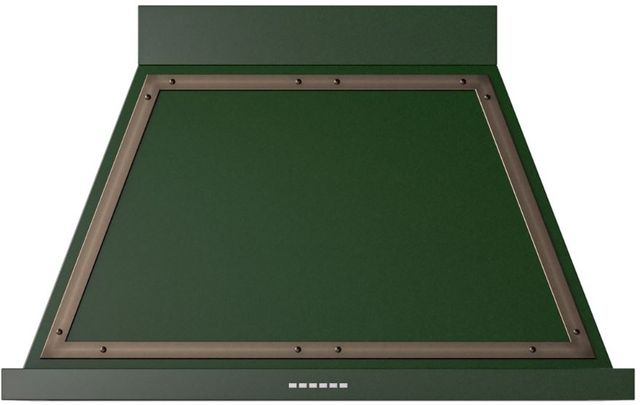 Ilve® Nostalgie II Noblesse 40" Emerald Green Wall Mounted Range Hood with Burnished Trim-0
