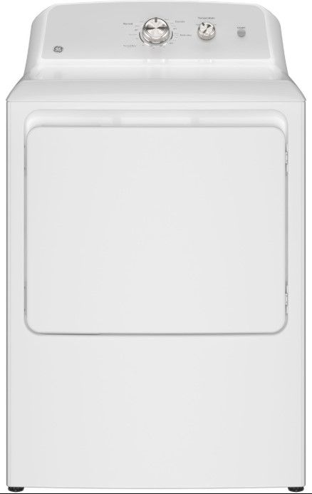 GE® 7.2 Cu. Ft. White with Silver Matte Backsplash Electric Dryer-0