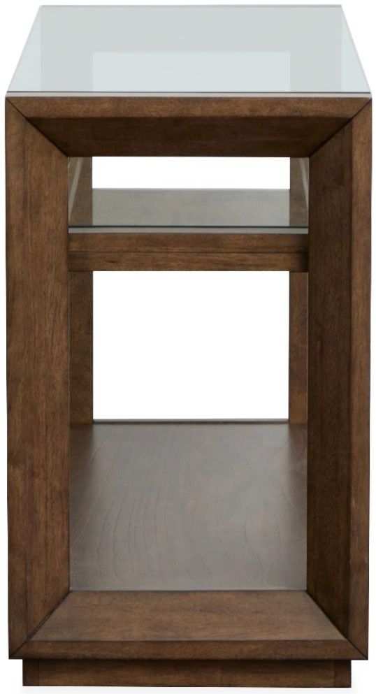 Magnussen Home® Sebastian Glass Top Cinnamon Rectangular Sofa Table-3
