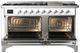 Ilve® Majestic III 60" White Pro Style Dual Fuel Natural Gas Range with Triple Glass Door and Chrome Trim-1