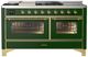 Ilve® Majestic III 60" Emerald Green Pro Style Dual Fuel Natural Gas Range with French Top and Brass Trim-0