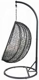 ACME Furniture Simona Beige/Black Metal/Wicker Outdoor Hanging Chair with Stand-4