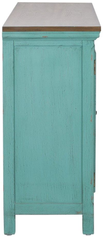 Liberty Furniture Kensington Brown/Turquoise Accent Cabinet-3