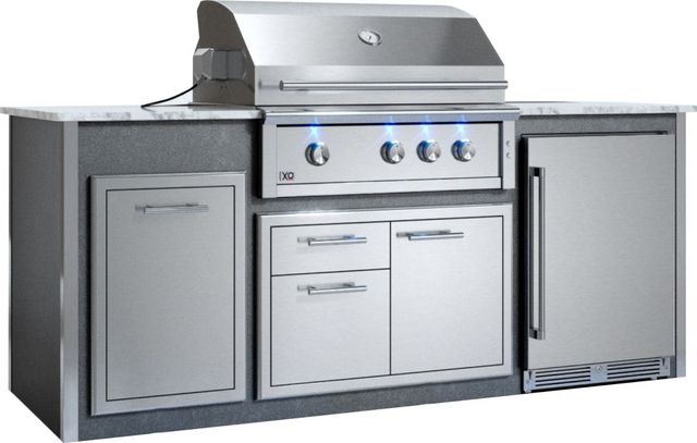 XO Pro-Grade Luxury Designer 36" Gray Outdoor Kitchen Island -0