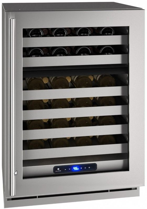 U-Line® 5 Class Stainless Steel 24" Dual Zone Wine Refrigerator-0