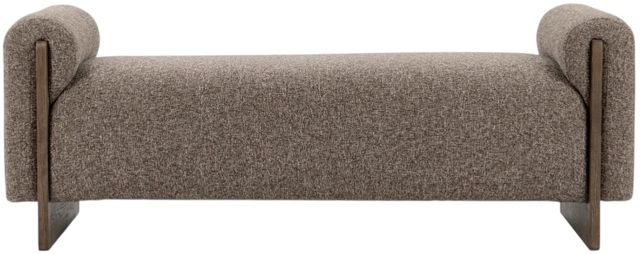 Classic Home Sierra Bronzed Cocoa Upholstered Bench-2