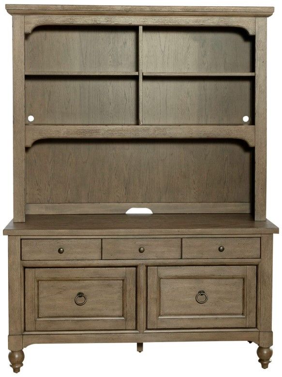 Liberty Furniture Americana Farmhouse Dusty Taupe Credenza and Hutch-2