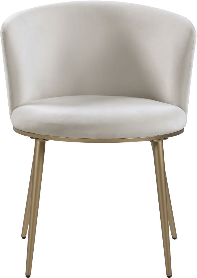 Meridian Furniture Skylar Cream/Gold Velvet Dining Chair-1