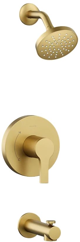 KOHLER® Elate® Rite-Temp® Vibrant Brushed Moderne Brass 2.5 GPM Bath and Shower Trim Kit-0