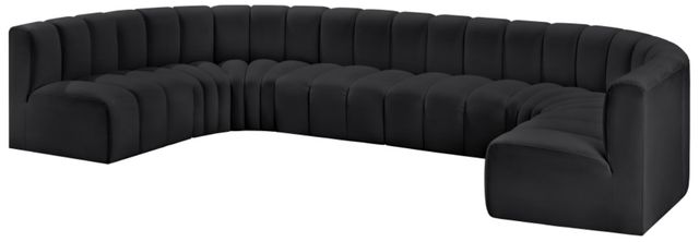 Meridian Furniture Arc 8-Piece Black Vegan Leather Sectional-2