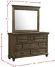 Elements International McCabe Smokey Walnut Dresser and Mirror Set-1
