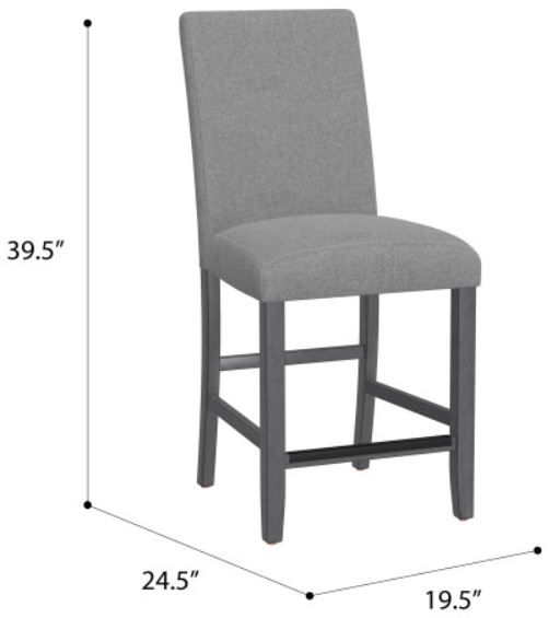 Emerald Home Seneca 2-Piece Gray Counter Stool Set-2