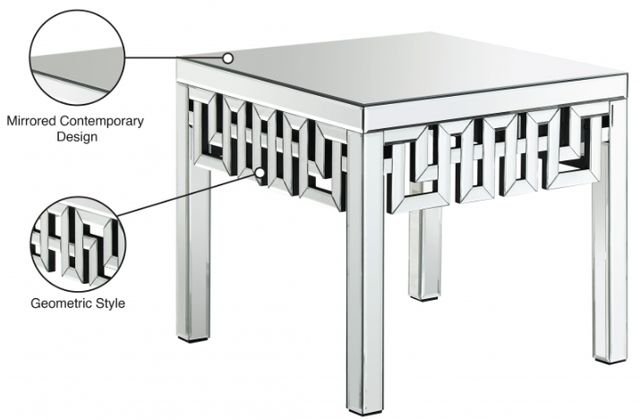 Meridian Furniture Aria Mirrored End Table-2