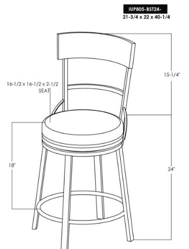 International Furniture Direct Century Black/Blacksmithing Matte Black 24" Counter Stool-1