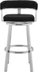 Armen Living Lorin Black/Brushed Stainless Steel Swivel Bar Stool-3