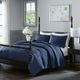 Olliix by Madison Park Signature Serene Blue Full/Queen Cotton Hand Quilted Coverlet Set-0