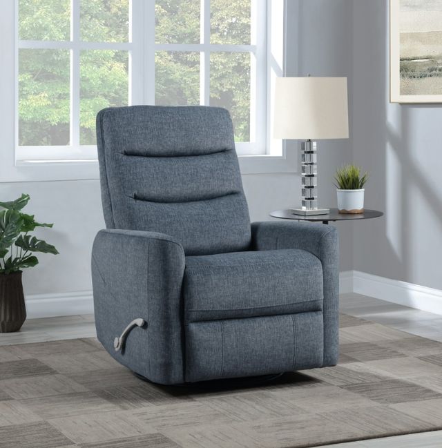 New Classic® Home Furnishings Takami Blue Manual Swivel Recliner-1