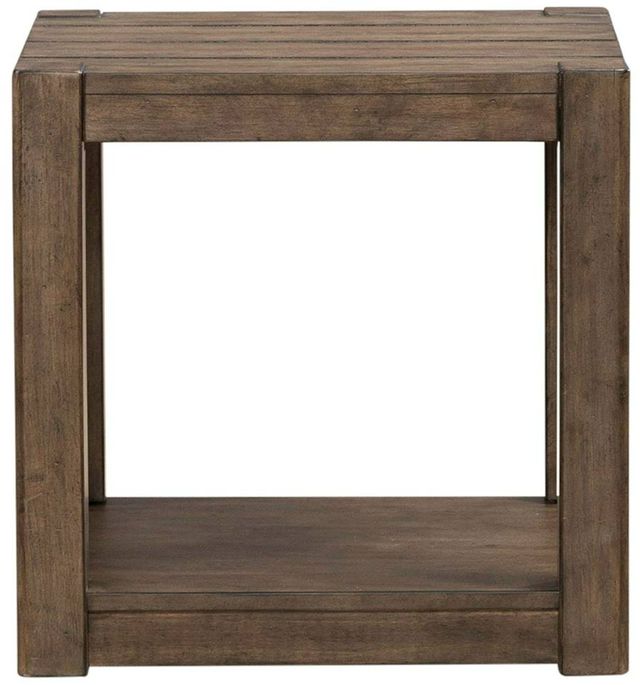 Liberty Furniture Broadmore Cobblestone Brown Square Chairside Table-3