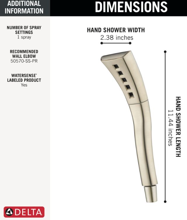Delta Universal Showering Stainless H2Okinetic® Single-Setting Hand Shower-1