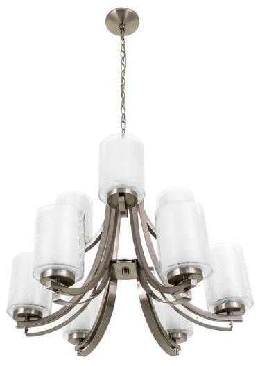 YHD Brushed Nickel 9-Light Chandelier-2