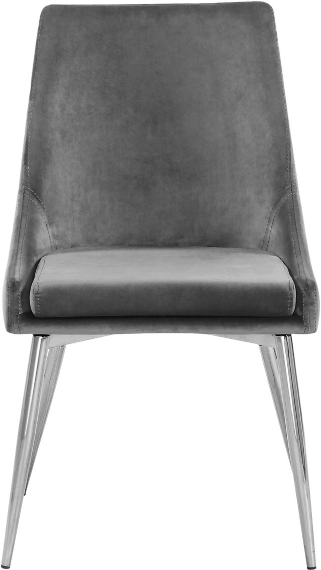 Meridian Furniture Karina Gray/Chrome Velvet Dining Chair-1