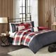 Olliix by Madison Park 6 Piece Red King/California King Ridge Herringbone Duvet Cover Set-0