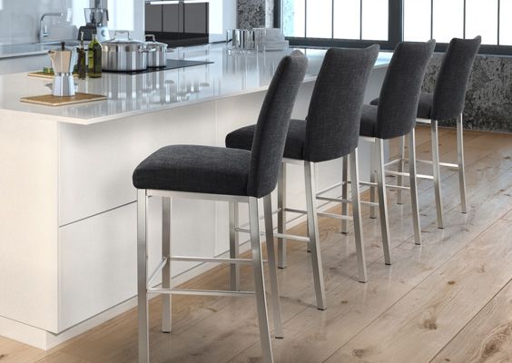 Tabouret de bar Biscaro en tissu Trica®-3