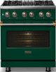Viking® 5 Series 30" Ivy Pro Style Dual Fuel (LP) Range with Brushed Brass Trim-2