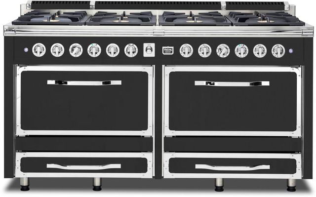 Viking® Tuscany 66" Cast Black Pro Style Dual Fuel Range-0