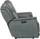 Bassett® Furniture Conover Blue Gray Leather Reclining Loveseat with Console-3