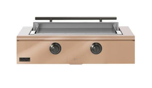 Caliber™ Rockwell Social 42" Champagne Built-In Natural Gas Outdoor Griddle with Pewter Hardware-0
