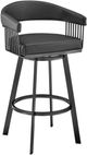 Armen Living Chelsea Black Swivel Counter Stool-0