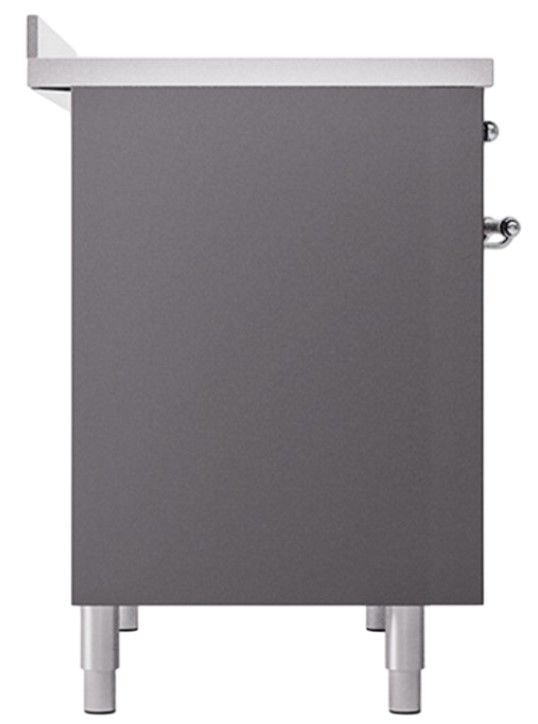 Ilve® Nostalgie II Noblesse 40'' Graphite Matte Pro Style Induction Range with Chrome Trim-2