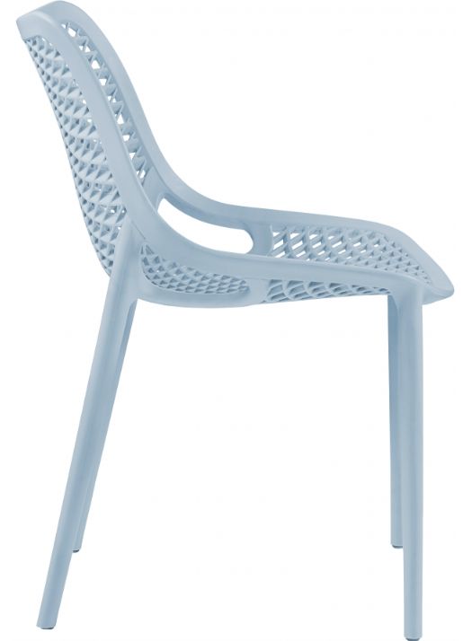 Meridian Furniture Mykonos Sky Blue Plastic Outdoor Patio Dining Side Chair-1